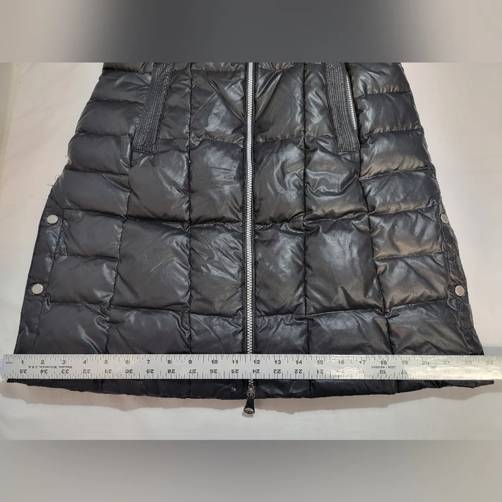 MARC NEW YORK Womens Size Small Black Down Filled Knee Length Puffer Coa…